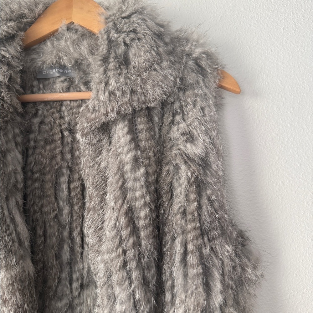 Bagatelle Heritage 100% Rabbit Fur Size M Grey Women’s - Picture 3 of 11